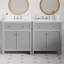 Ensemble de meuble-lavabo sur pied 60 po avec lavabo en céramique 60 po