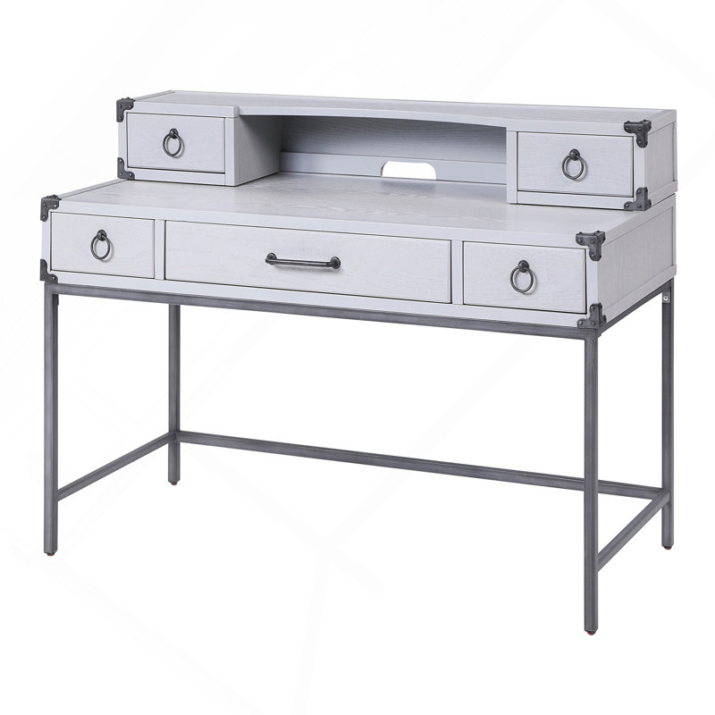 Bureau d'écriture gris et gris acier