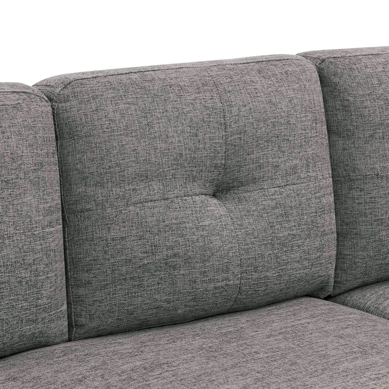 2 - Piece Upholstered Sectional, Gray Polyester