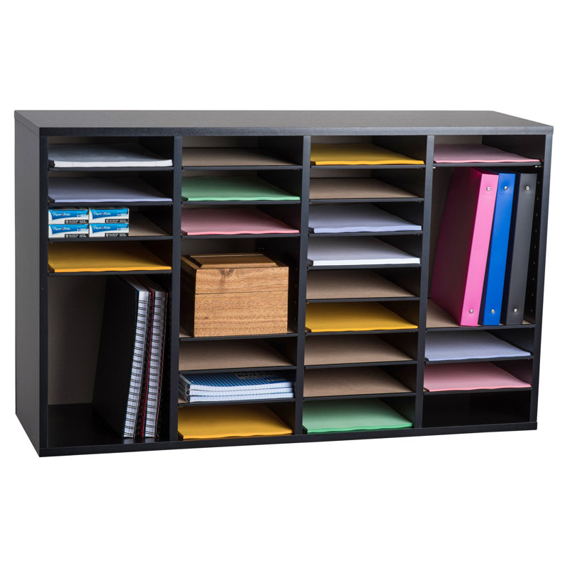 Organisateur de documents en bois, Noir