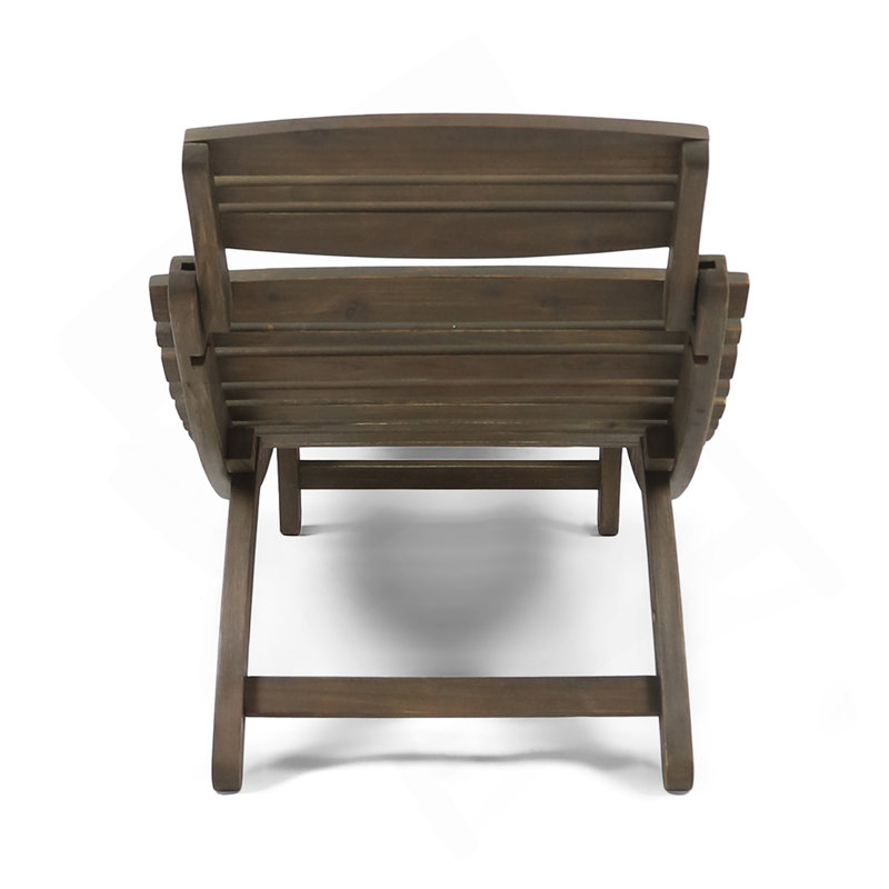 Lahaina Wood Foldable Chaise Lounge - Grey, Gray