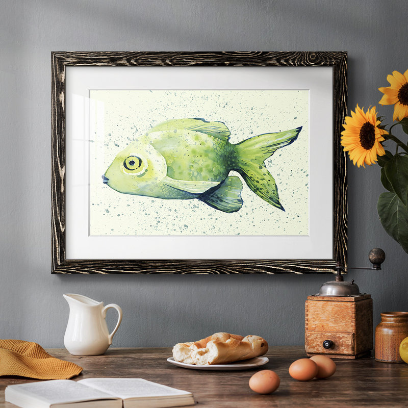 " Speckled Freshwater Fish I ", Black, 22" H x 32" W x 1.5" D