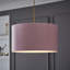 20cm H Velvet Drum Pendant Shade ( Screw On )-619335848-664550222
