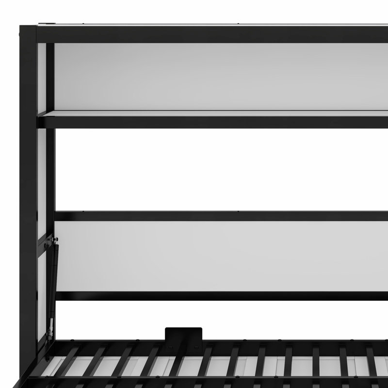 Lit escamotable avec tablettes Murphy, Blanc