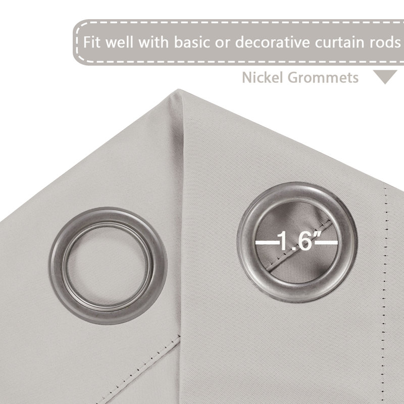Curtains for Bedroom/Living Room 2 Panels Set - Thermal Insulated Room Darkening Grommet Top Curtains, 52" W x 72" L, Stone