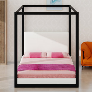 Lit plateforme à baldaquin pour chambre à coucher, tête de lit tapissier