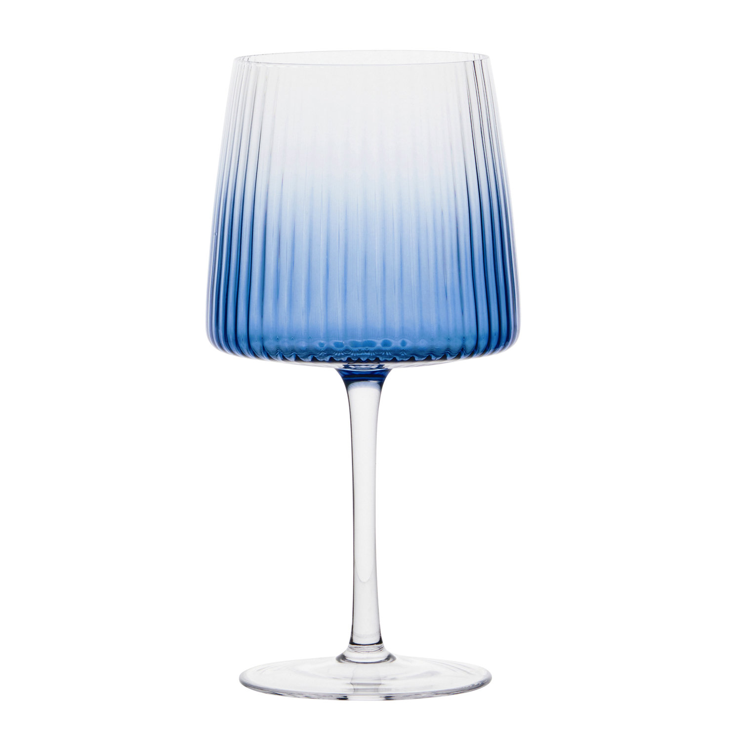 Zoya Ribbed Gin Balloon Glass, Blue