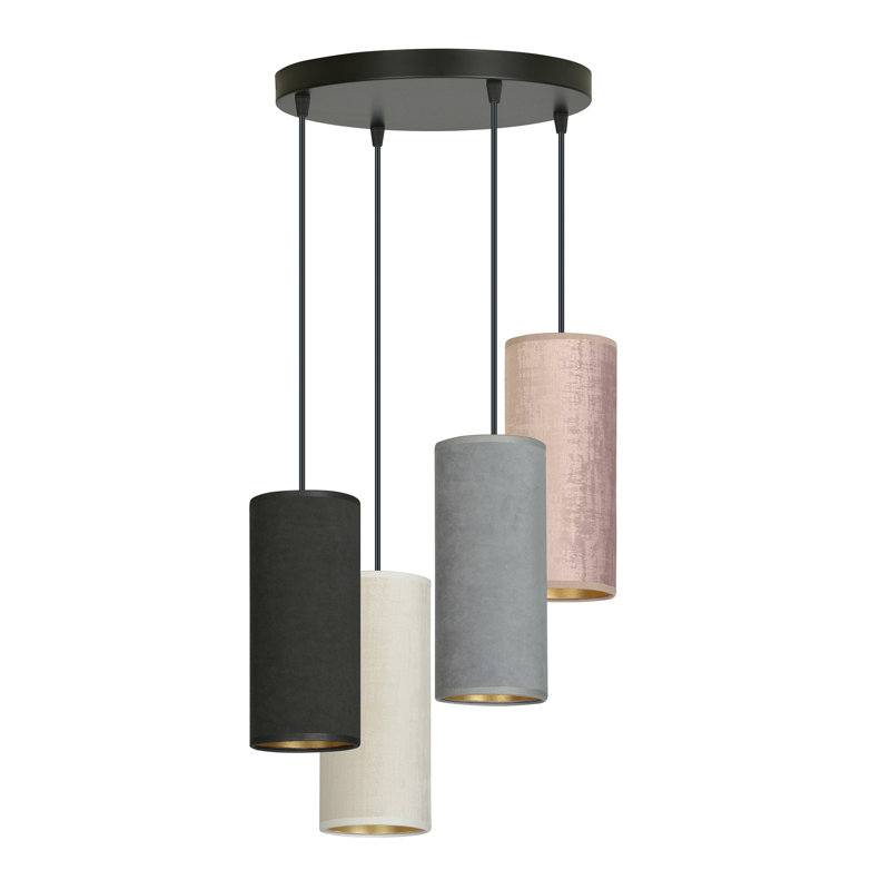 Ealidh 4 - Light Steel Cluster Pendant, Multicolour