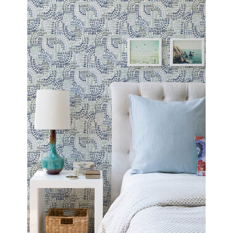 Wanderer Mosiac Wallpaper, Blue
