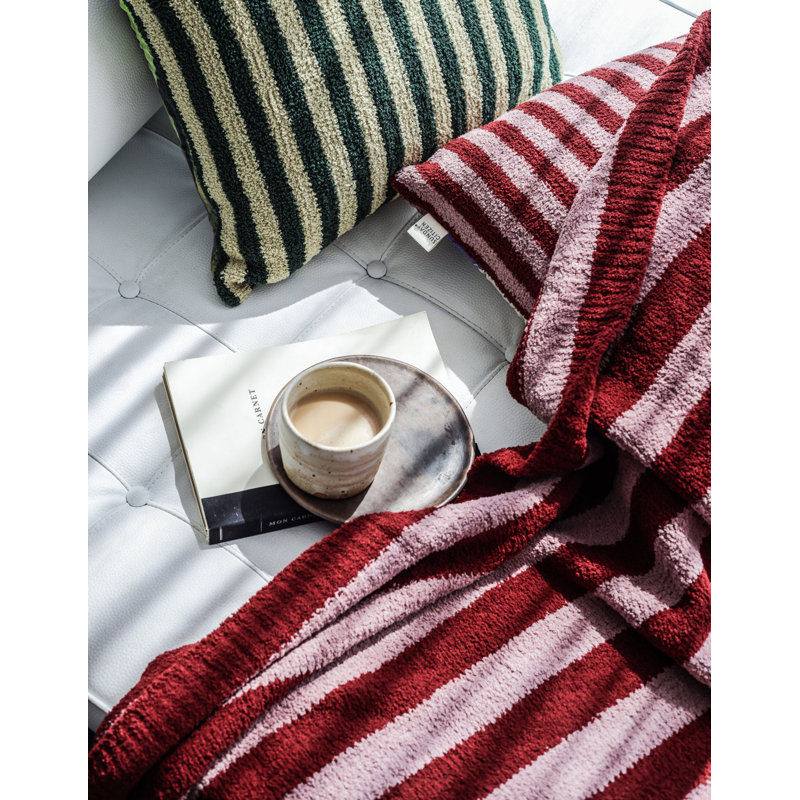 Sunset Soiree Throw Blanket, Cherry Striped