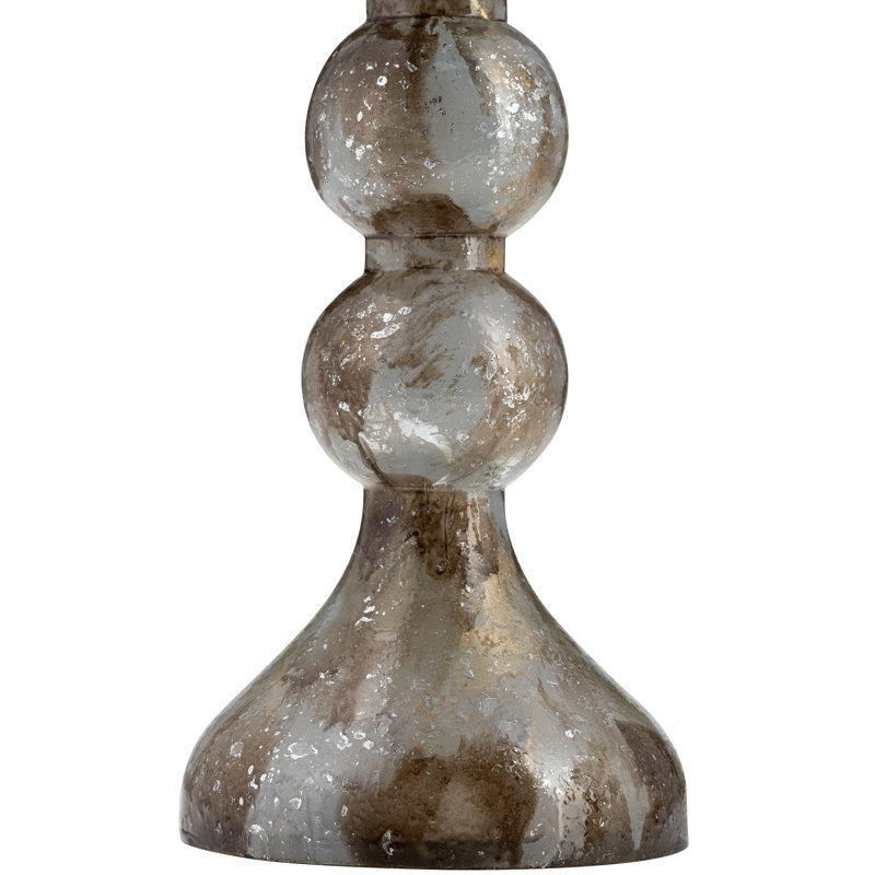 Elegant Sculptural Glass Candle Holder with Glam Design and Decorative Taper Silhouette, 13" H x 5" W x 5" D, Gold