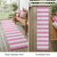 Tapis de couloir d'extérieur rayé rose et blanc 2 pi x 8 pi