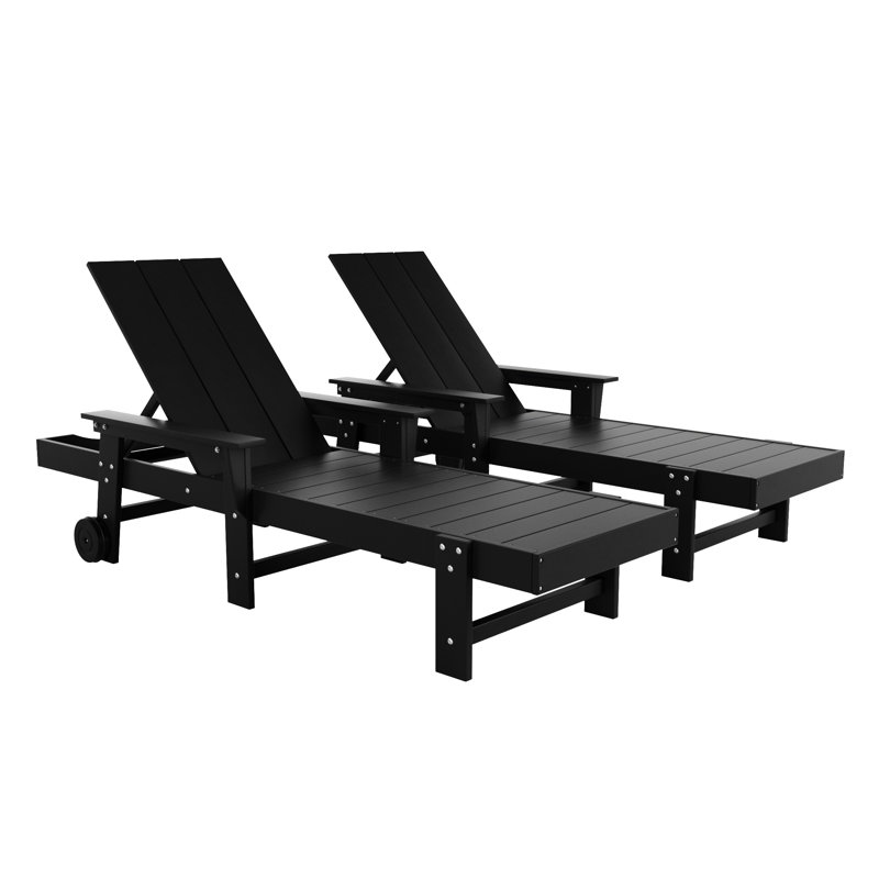 Joubert Outdoor Chaise Lounge Set, Black