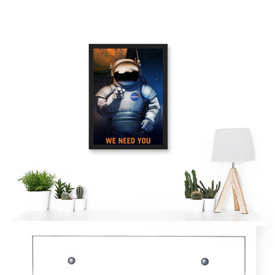 NASA Space Job Advert We Need You 1 Piece Single Picture Frame Wall Art
