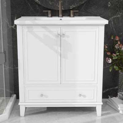 30 Inch Sink Missing Bathroom Vanity Base Only Multi Functional Cabinet With Doors And Drawer