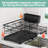Extendable Dish Rack with Cutlery Holder, Anti-Rust Black Dish Racks for Kitchen Counter, Dish Drying Rack