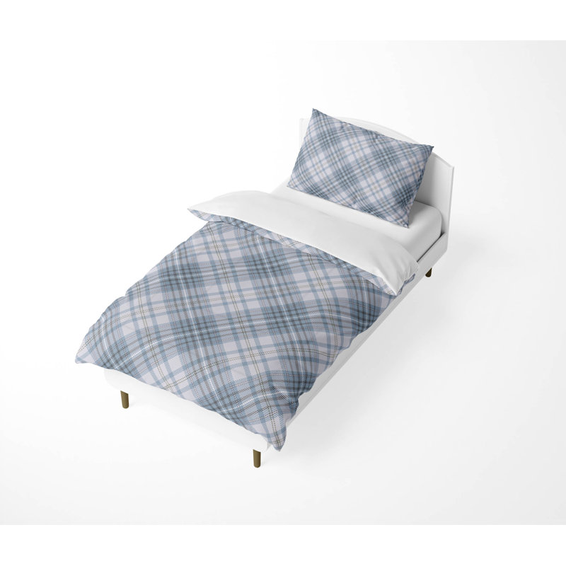 Chinny Tartan Decorative Lightweight Comforter Set, Blue