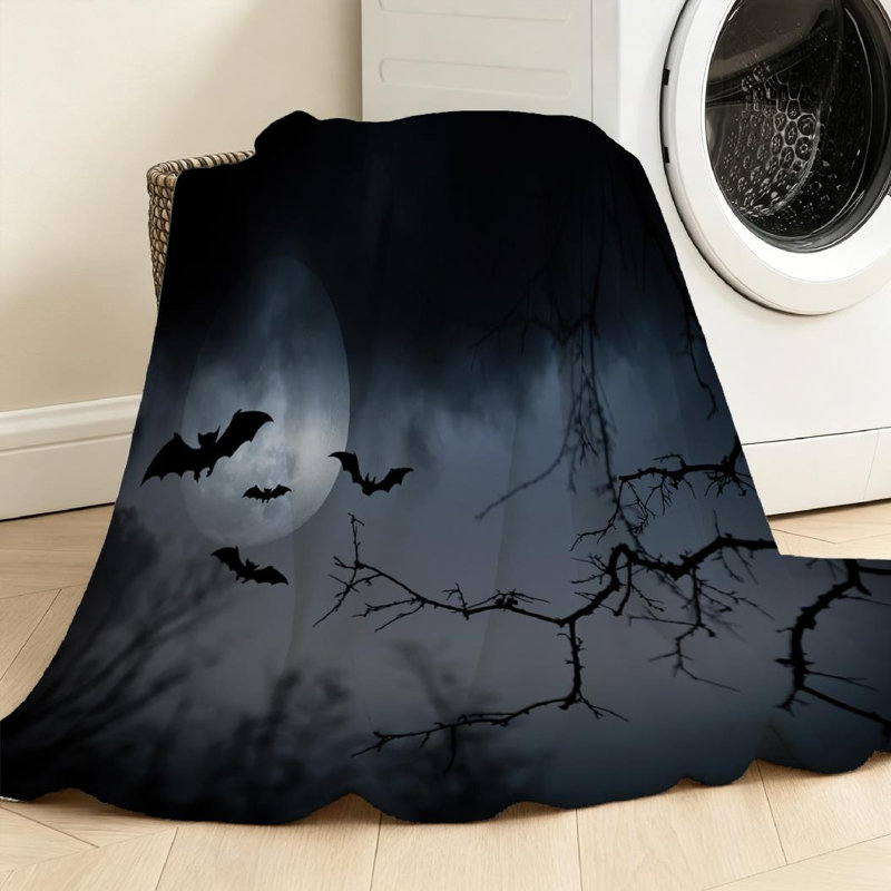 Jeté transparent en flanelle molletonnée, imprimé Halloween, Throw 30" x 40"