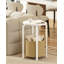 Ensemble de 2 tables de bout ovales avec paniers de rangement tissés, petites tables d'appoint blanches et beiges pour le salon, la chambre à coucher