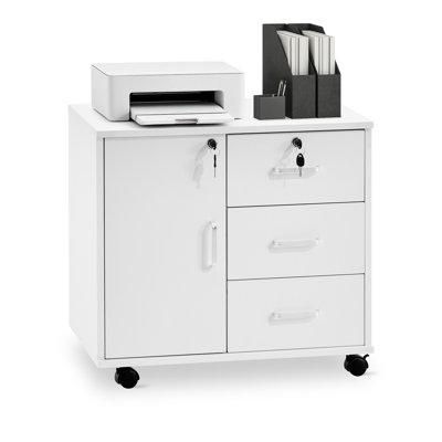Soriano 60 cm W 3 -Drawer - Drawer Wheels / Casters included Mobile Filing Cabinet