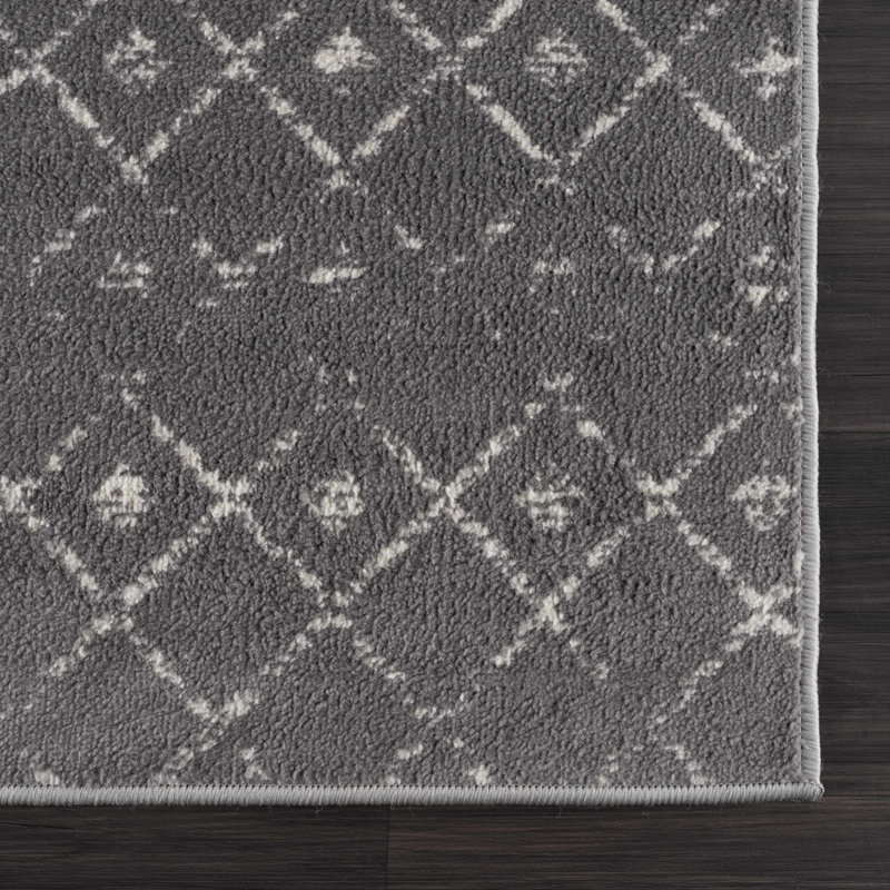 Dounia Southwestern Indoor Rug, Rectangle 3'11" x 5'7", Dark Gray