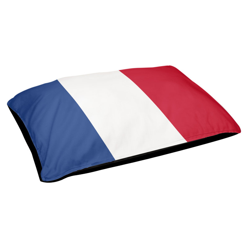 Oreiller Oklahoma, Moyen (l 28 po x P 18 po x H 9,5 po), Bleu royal / blanc / rouge