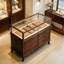 47.24 " W Pine Solid Wood and Glass Jewelry Armoire