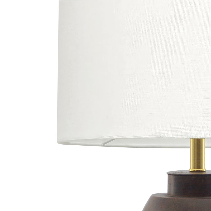 Lampe de table en bois teck empilé
