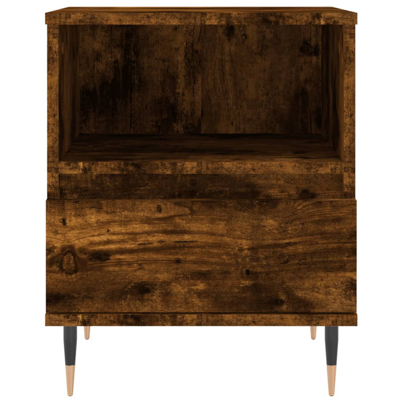 Mushaim 40 cm W Bedside Table, Smoked oak, Individual