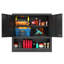 Armoire de rangement murale en métal avec porte verrouillable et 1 tablette 1 tiroir ouvert pour garage, bureau, assemblage requis, armoire