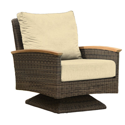 Bella Wicker Teak Outdoor Swivel Lounge Chair