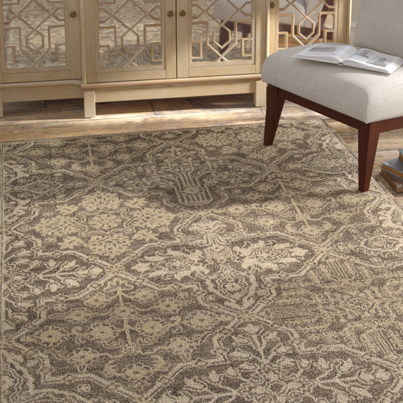 Oriental Handmade Tufted Wool Brown Area Rug, Rectangle 5' x 8'