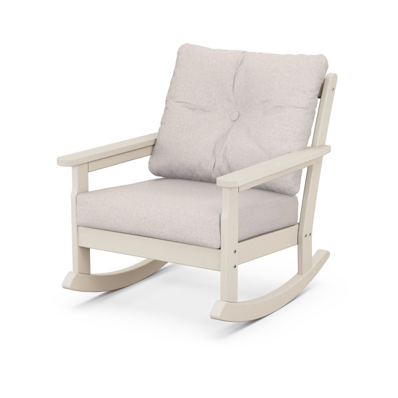 Chaise berçante à assise profonde Lakeside Vineyard, Toile de jute sable, Sable