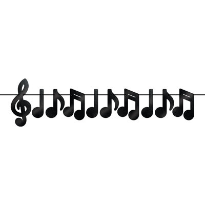 Banderole de notes de musique en feuille