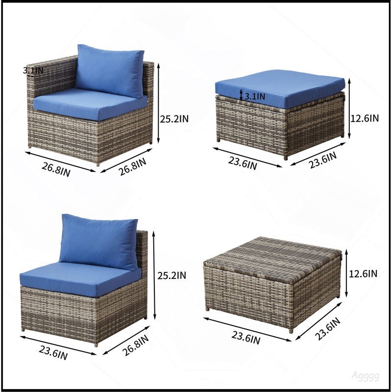 Patio Sofa with Cushions
