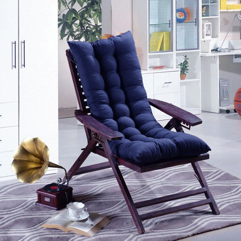 Indoor Outdoor Seat/Back Cushion, Navy, 8cm H x 110cm W x 40cm D