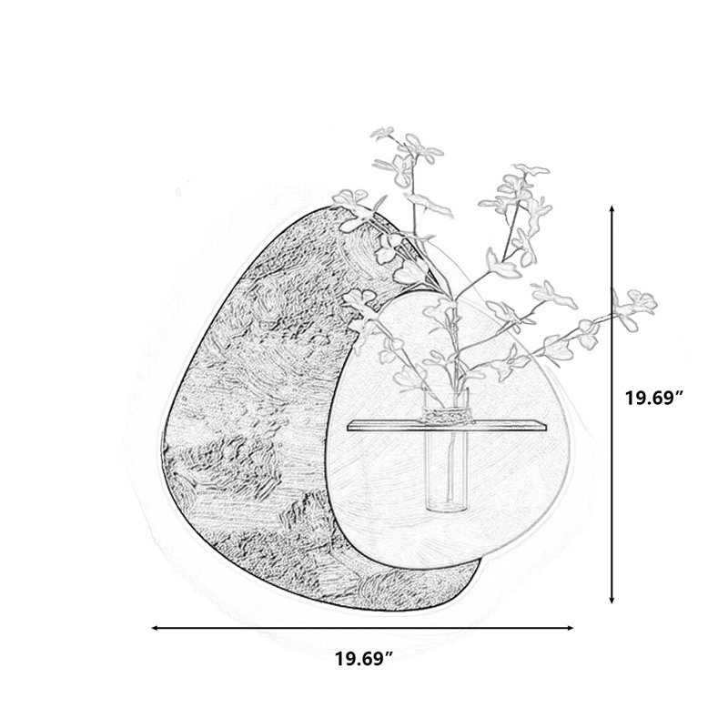Art mural noir et blanc en forme de cristal, H 19,69 po x l 19,69 po