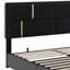 Grand lit plateforme avec finition rembourrée et système de rangement à levage hydraulique-745851498