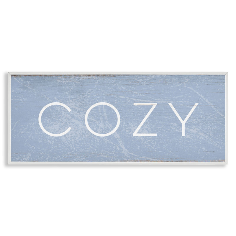 "Cozy Charm", giclée par Daphne Polselli, H 13 po x l 30 po, Estampe numérique encadrée blanc bord de mer