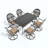 7-Piece All-Weather Cast Aluminum Dining Set, Include 6 Swivel Chairs And Rectangular Table With Frame-1731640485