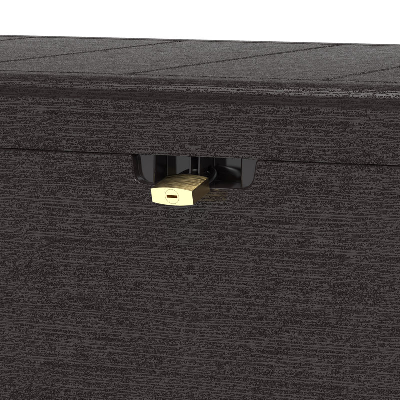 Duramax Building Products 71 Gallon Water Resistant Plastic Lockable Deck Box, Brown