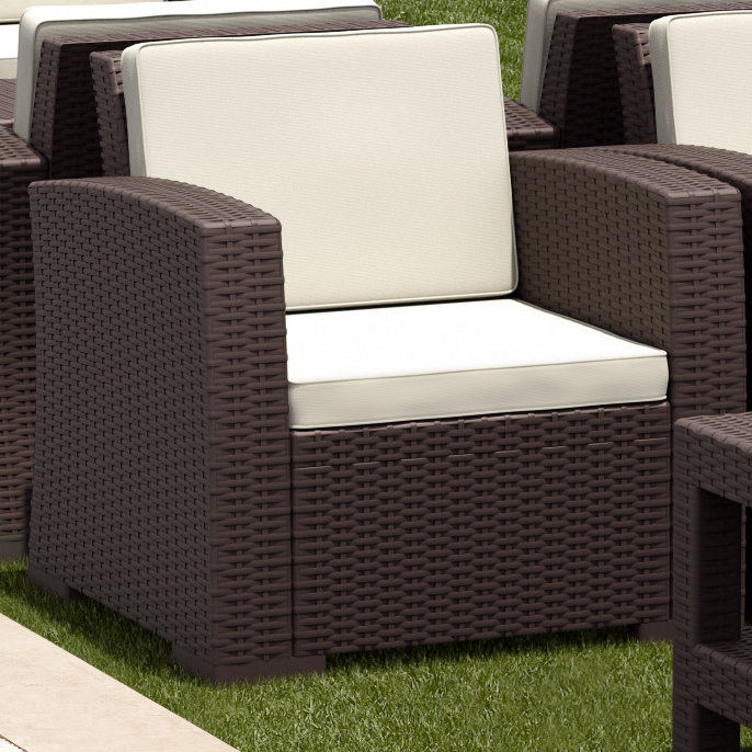 Mcchesney Outdoor Lounge Chair , Sunbrella® Cushions Included, Brown