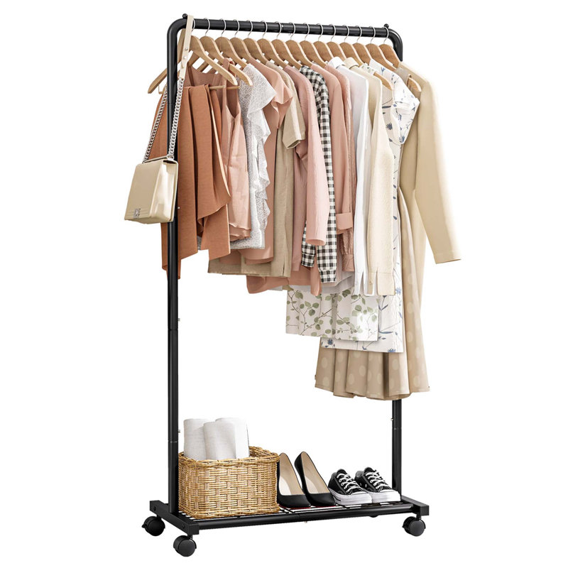 Bonville 72cm Rolling Clothing Rack, Black