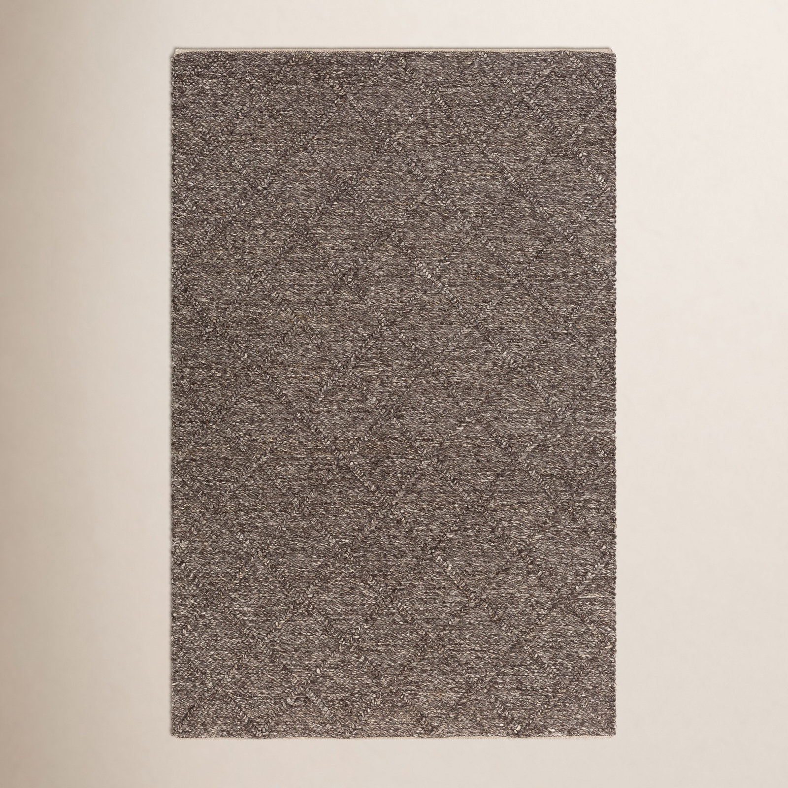 Cream Flatweave Geometric Rug, Rectangle 2' x 3'