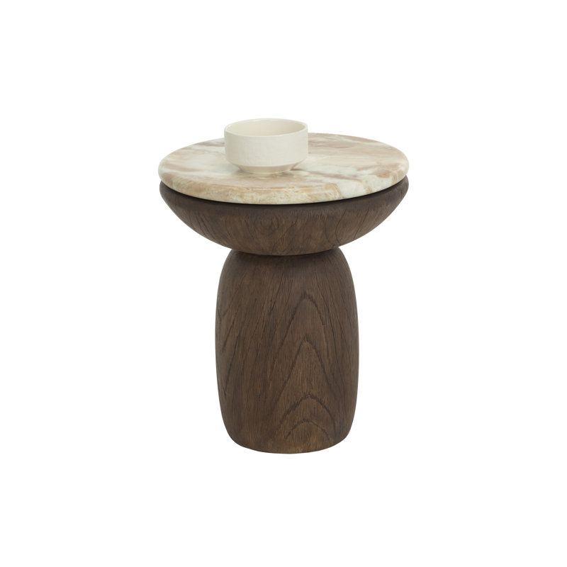 Table de bout ORULA - aspect marbre - Macchiato, H 21 po x l 18 po x P 18 po