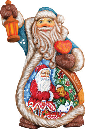 Figurine de décoration santa pain d’épice avec collection de derevo de peinture paysages Fifield
