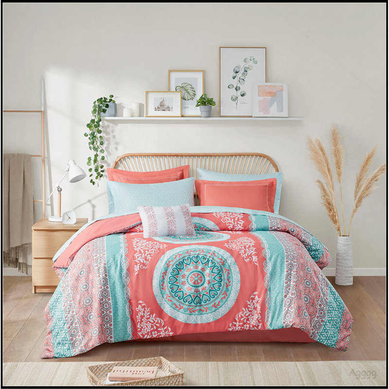 Queen Boho Comforter Set with Bed Sheets