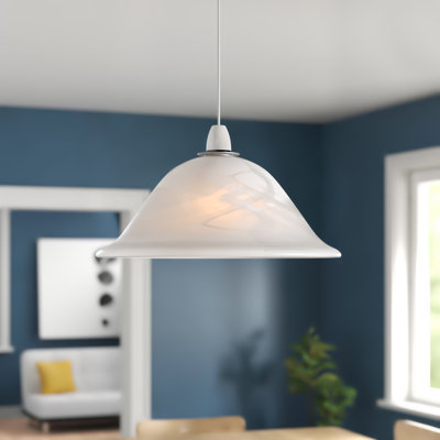 16cm H Glass Bell Pendant Shade in White