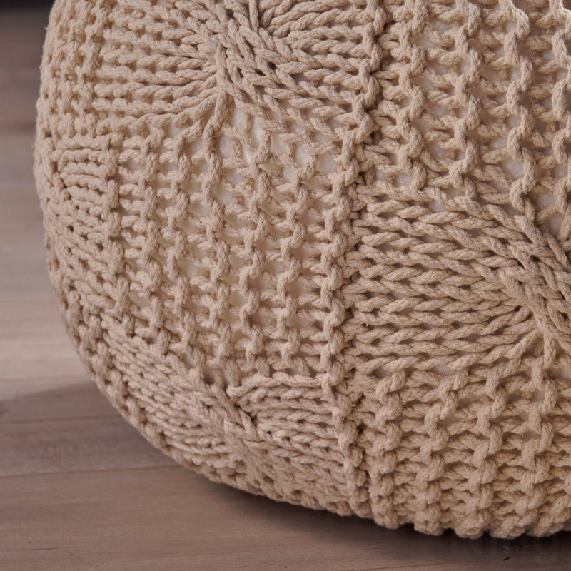 Pouf rond en coton Bordeaux