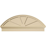 Segment Arch 4 Spoke Signature Urethane Combination Pediment, Primed Tan